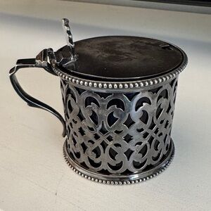 Antique Barker Bros Silver Plate Mustard Pot Jar